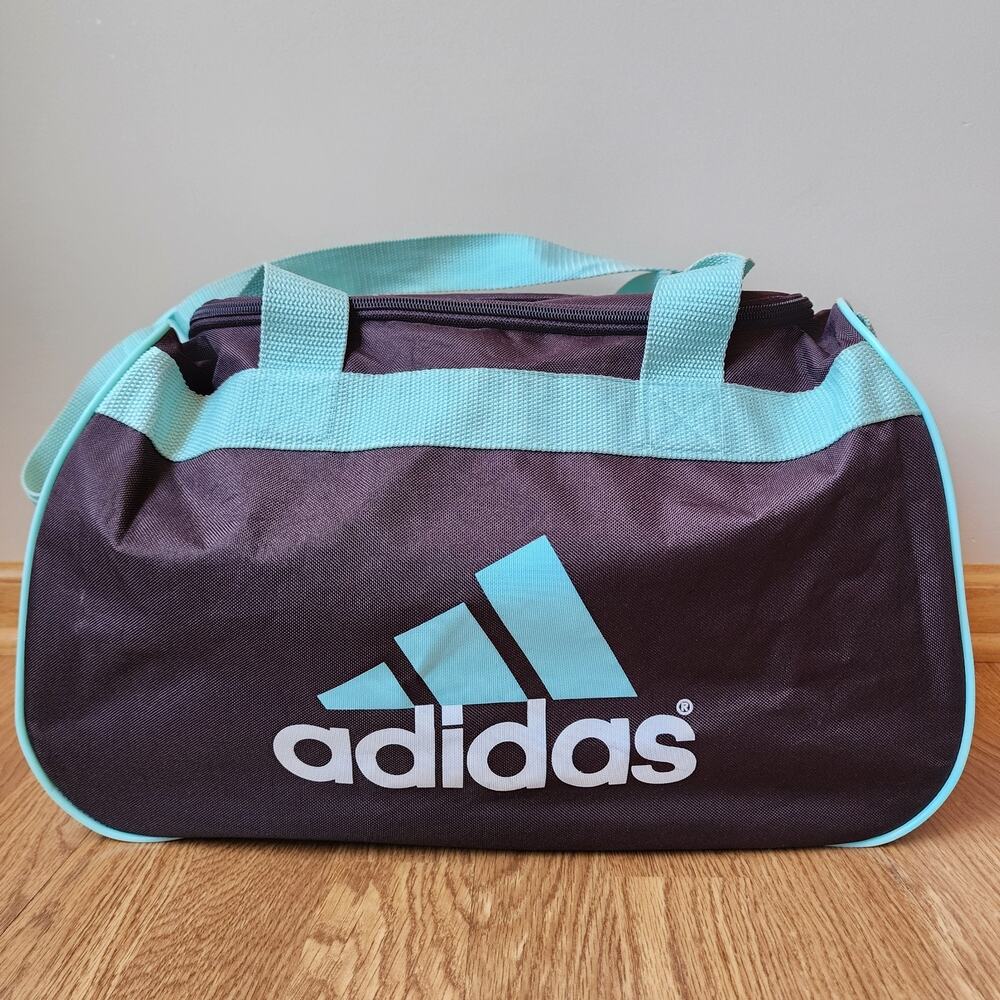Adidas Duffle Bag Brown Teal Gym Travel Overnight Luggage Bag 18"x10"x11"